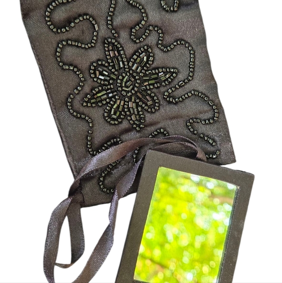 VINTAGE Mini Black Crossbody Beaded Purse GUC - Picture 6 of 6